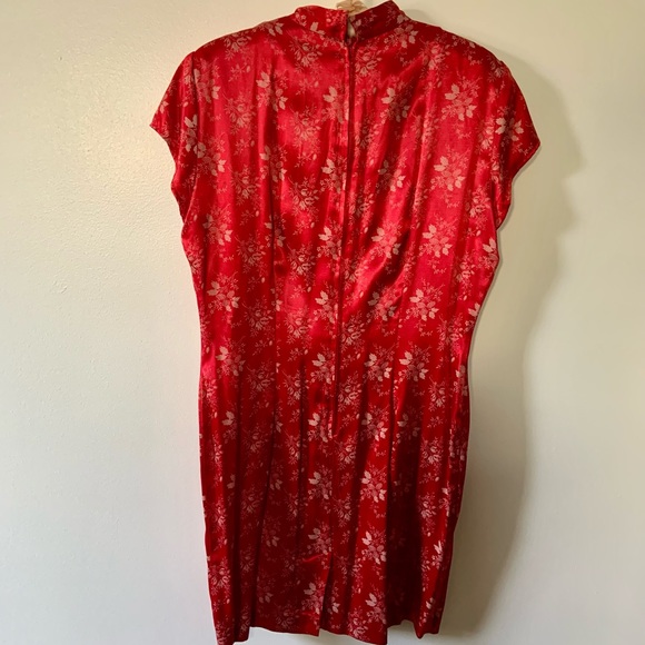 Vintage Knapp Studio Cheongsam Chinese red floral 90s y2k dress - Picture 6 of 6